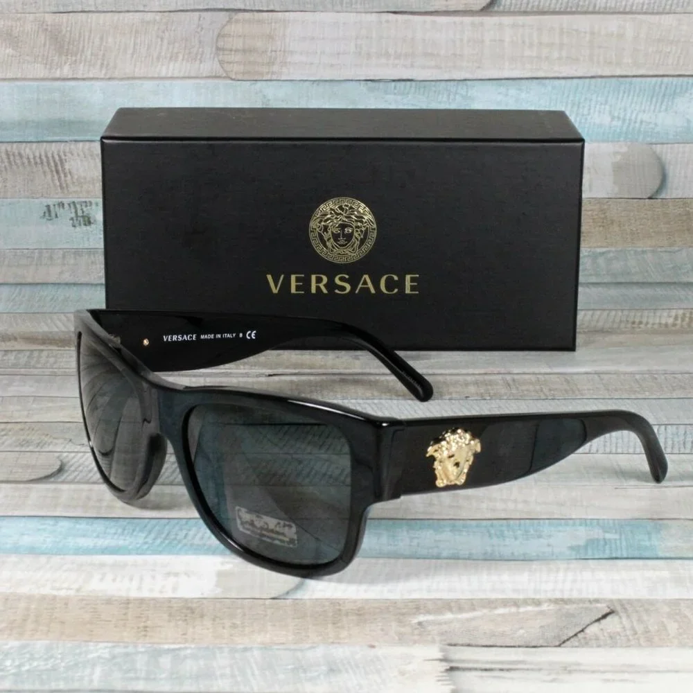 NWT VERSACE GOLD EMBLEM MEN'S 58MM SUNGLASSES
